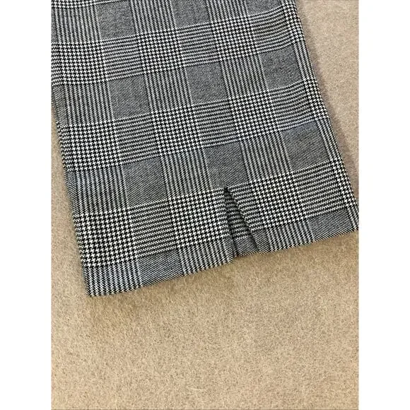 Gretchen Scott Wall Street Plaid Gripeless Pull On Pants Sz S New Black White - Picture 8 of 8